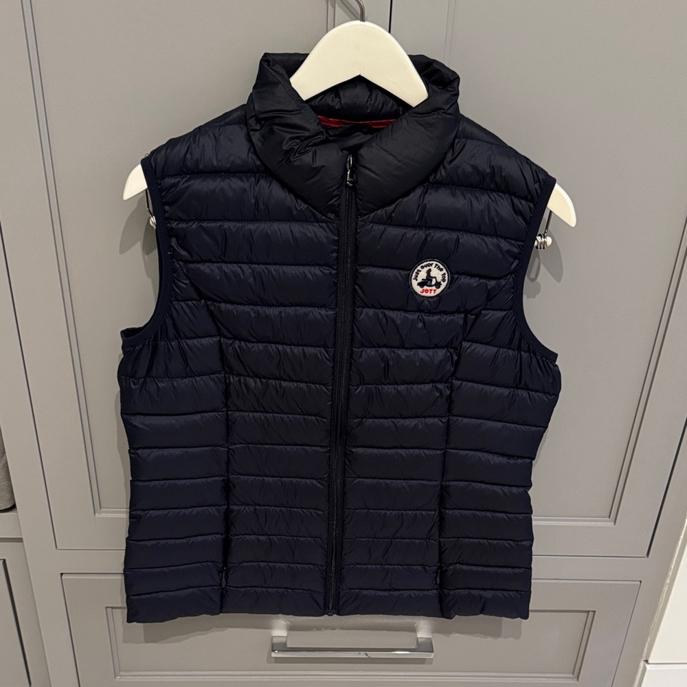 Navy Puffer Vest with Chest Logo